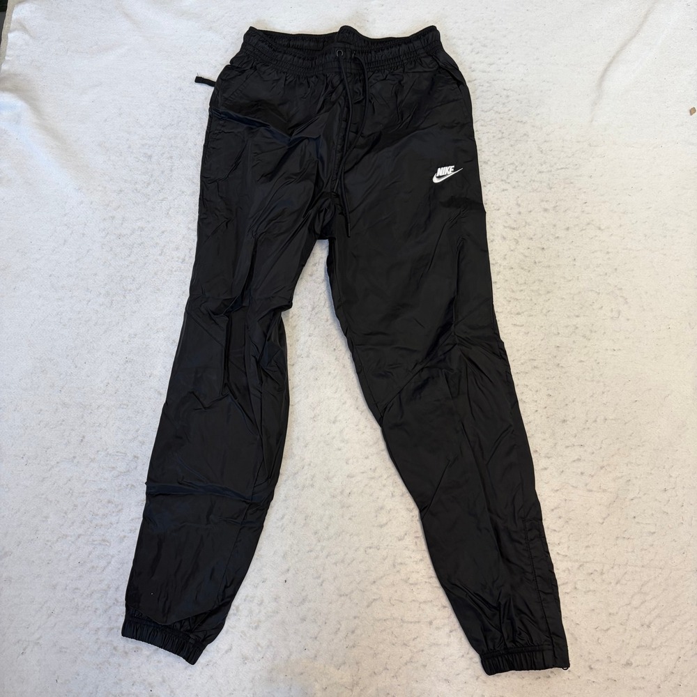 Nike Windrunner Track Pants Mens Small Black Mesh Lined Elastic Cuff